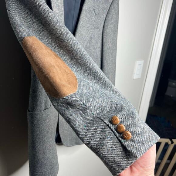 Vintage Kuppenheimer Men's 100% Wool Sport Coat Blazer Elbow Patches Gray - Picture 4 of 9